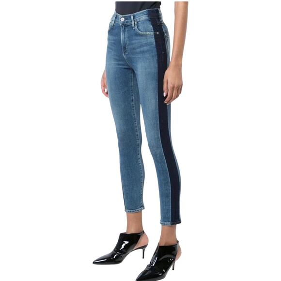 Citizens Of Humanity Jeans COH 25 Two Toned Rocket Crop High Rise Skinny Jeans - Picture 1 of 16